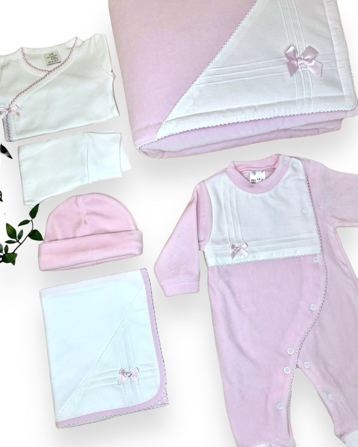 Babygrow Veludo com Piqué Branco