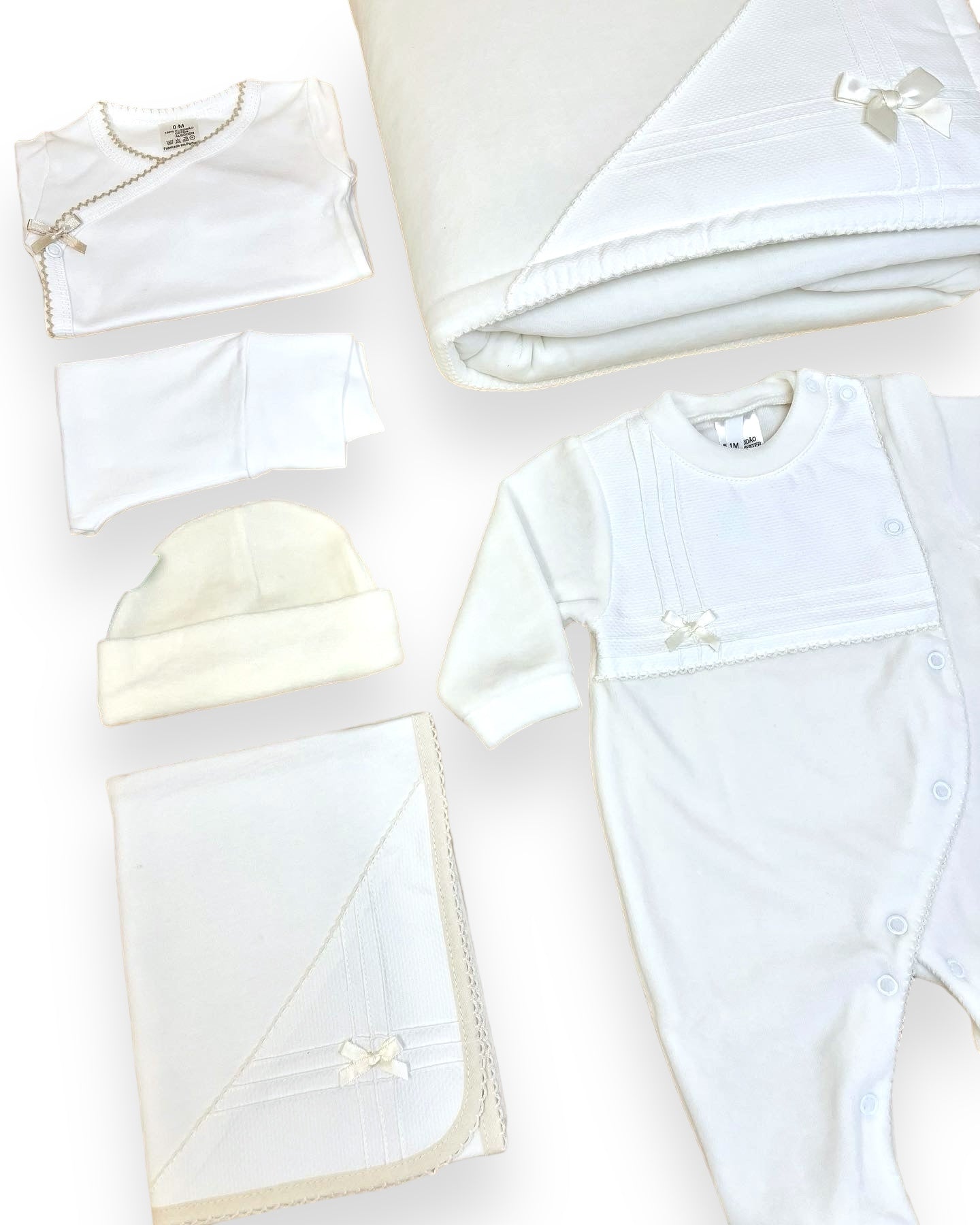 Babygrow Veludo com Piqué Branco
