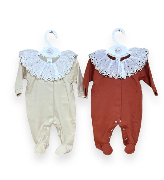 Babygrow Algodão Gola Bordado Inglês
