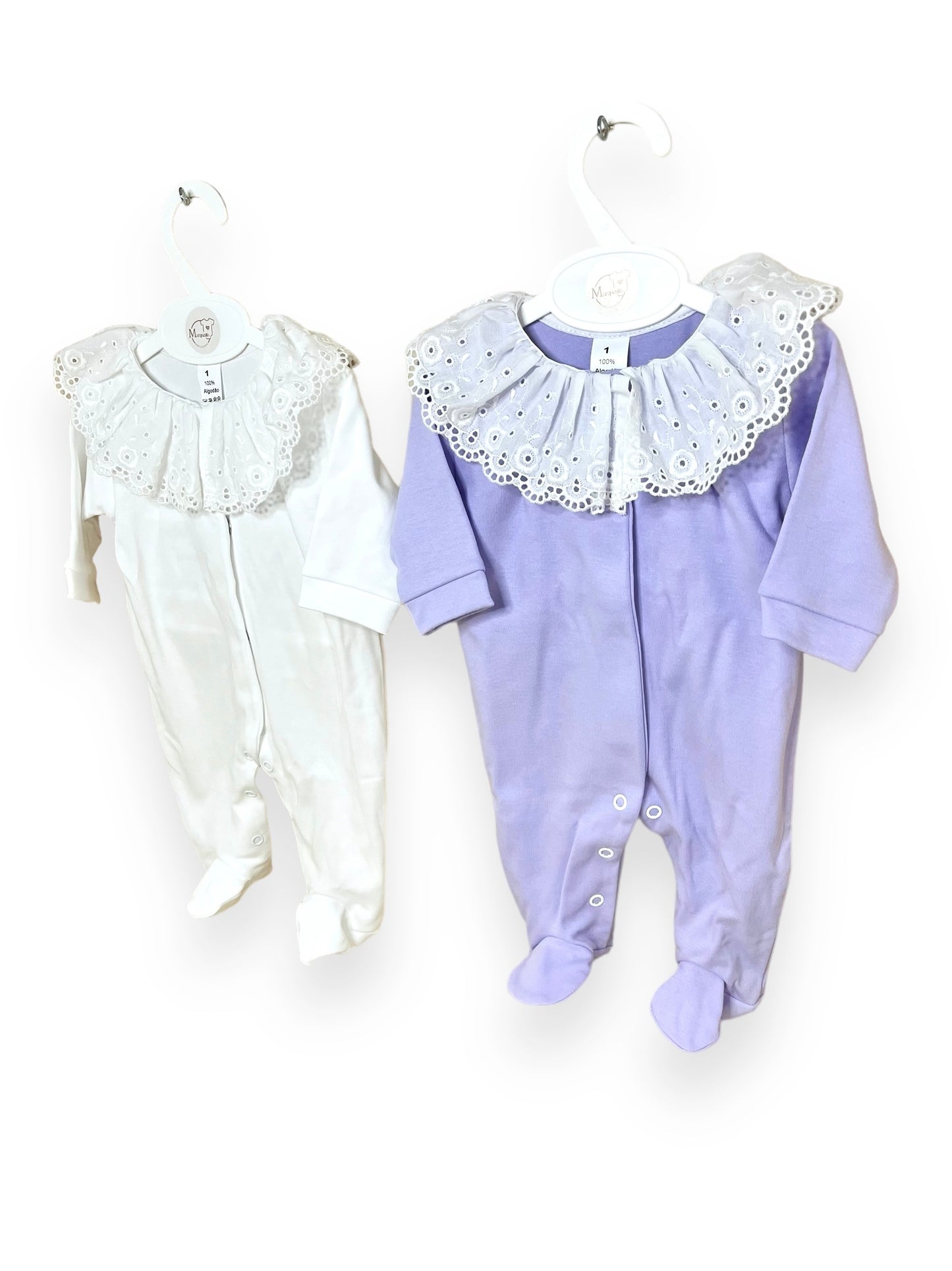 Babygrow Algodão Gola Bordado Inglês
