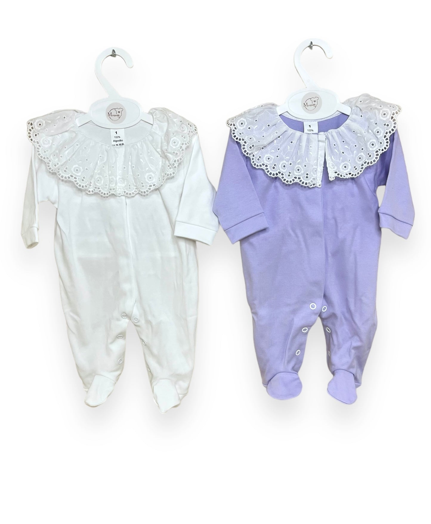 Babygrow Algodão Gola Bordado Inglês