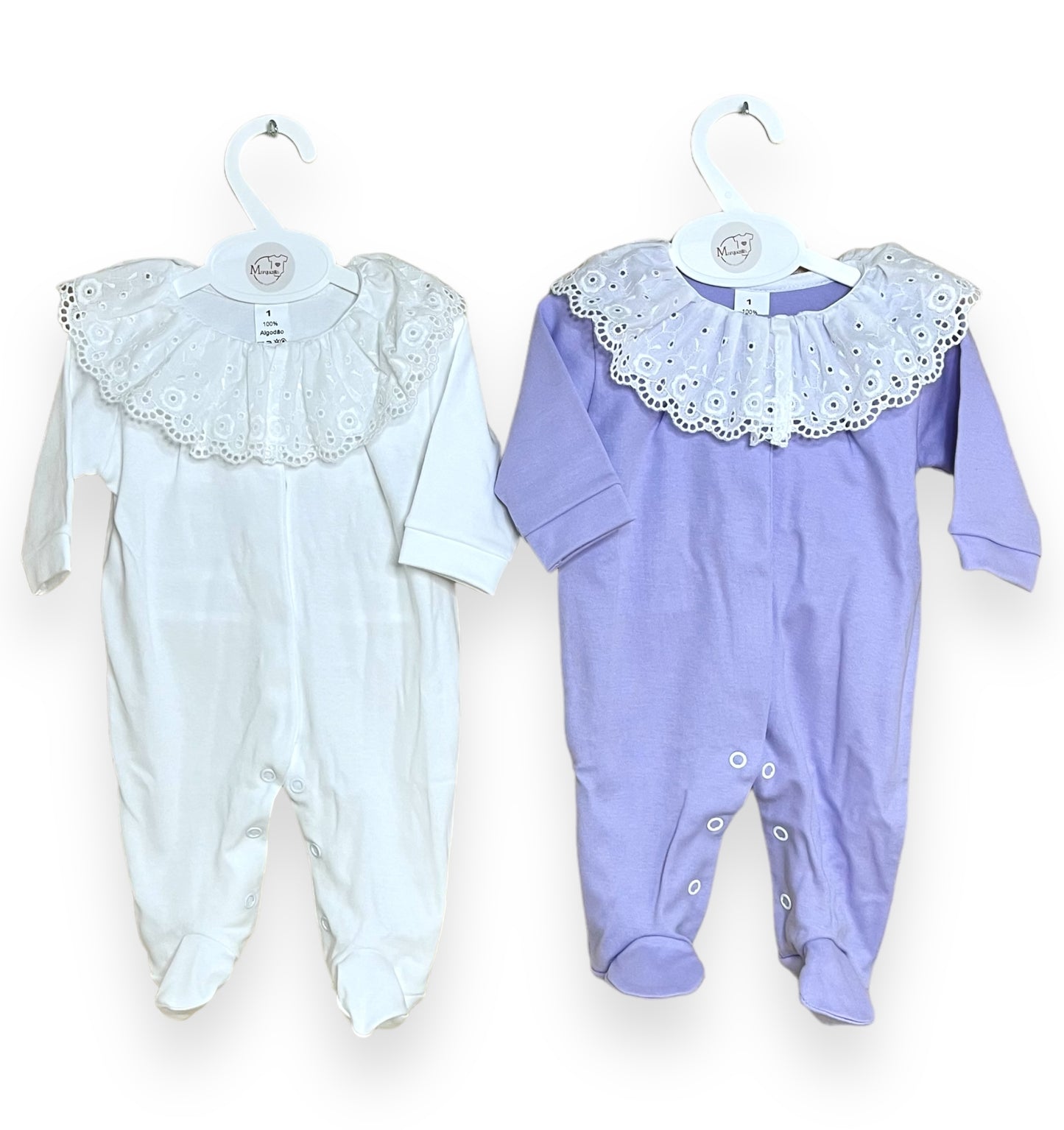 Babygrow Algodão Gola Bordado Inglês