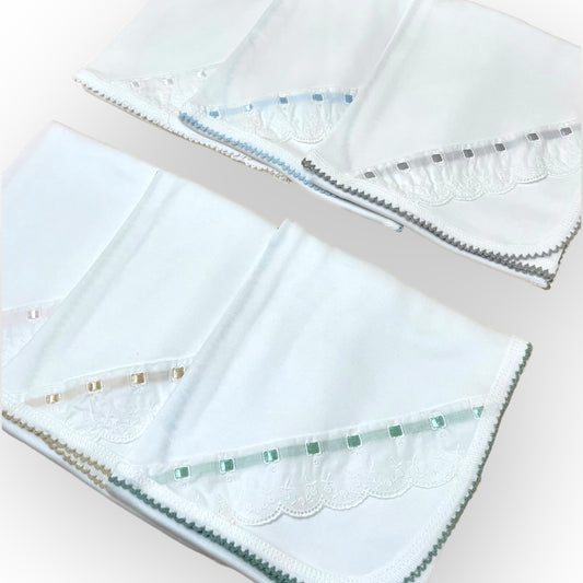 Fralda Fita Cetim e Bordado Inglês