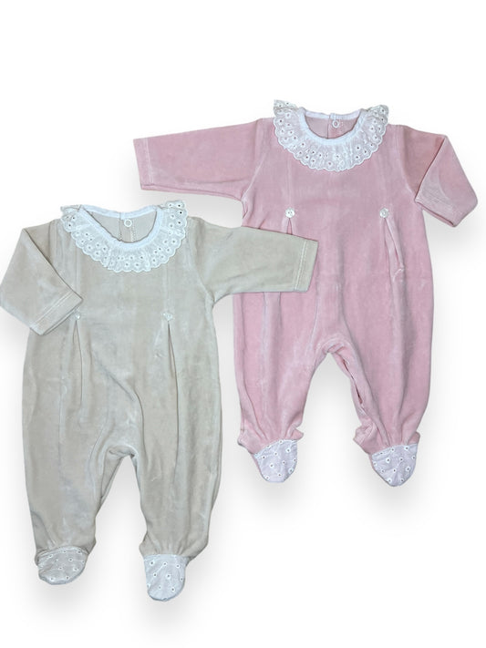 Babygrow Veludo Botões