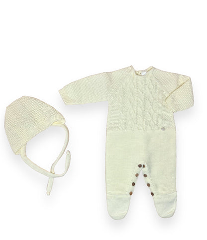 Babygrow Malha Acrílica com Touca